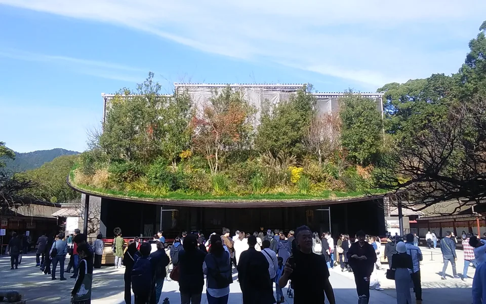 Temporary worship hall at Dazaifu Tenmangu in December 2023